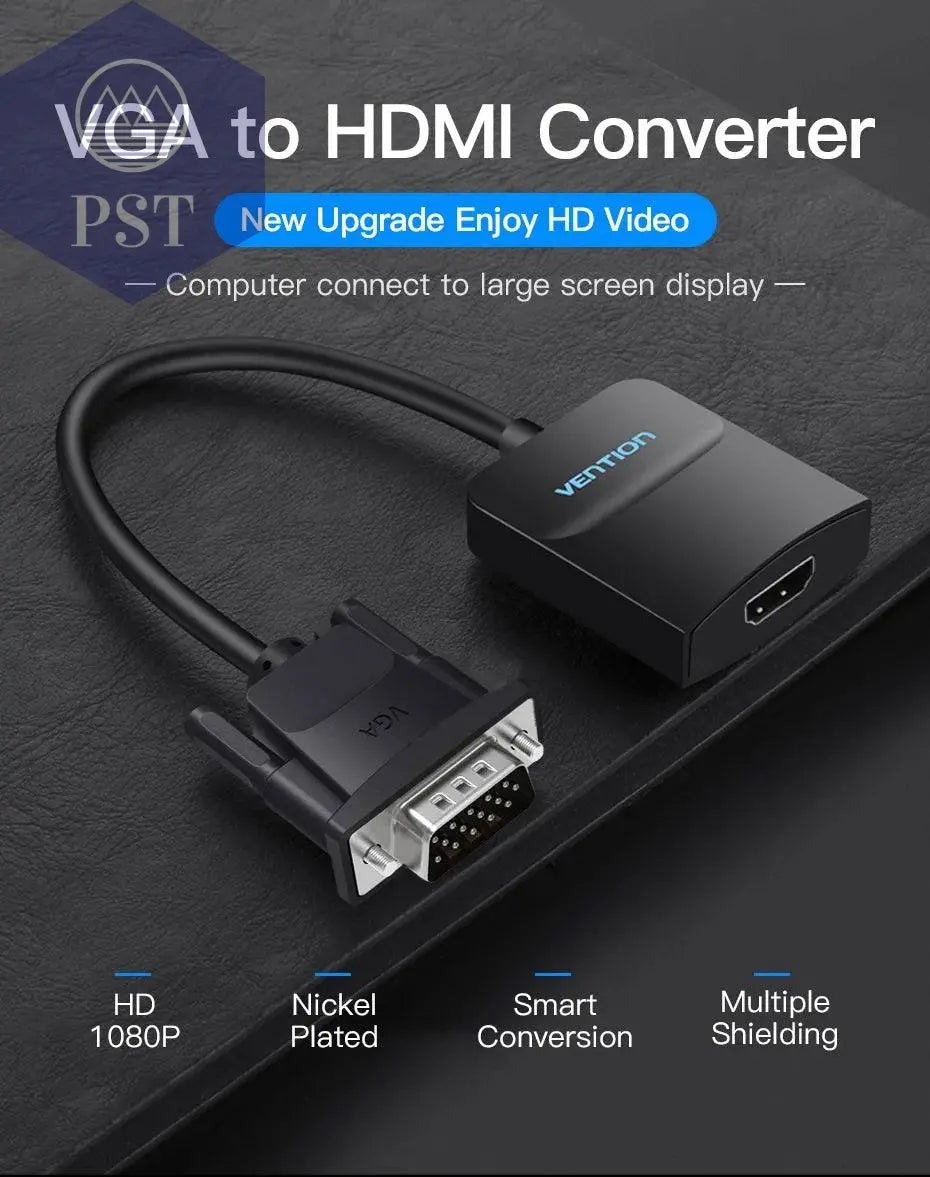 Vention VGA to HDMI Adapter with 3.5mm AUX Audio Jack HDMI to VGA Converter PST PS Tradings  PST PS Tradings  PST PS Tradings Vention VGA to HDMI Adapter with 3.5mm AUX Audio Jack HDMI to VGA Converter