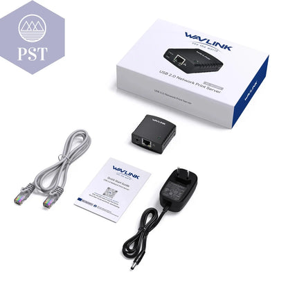 Wavlink USB 2,0 LRP Teilen ein LAN Ethernet Vernetzung Drucker Power Adapter USB HUB 100Mbps netzwerk druck server UNS  Electronics     PST PS Tradings