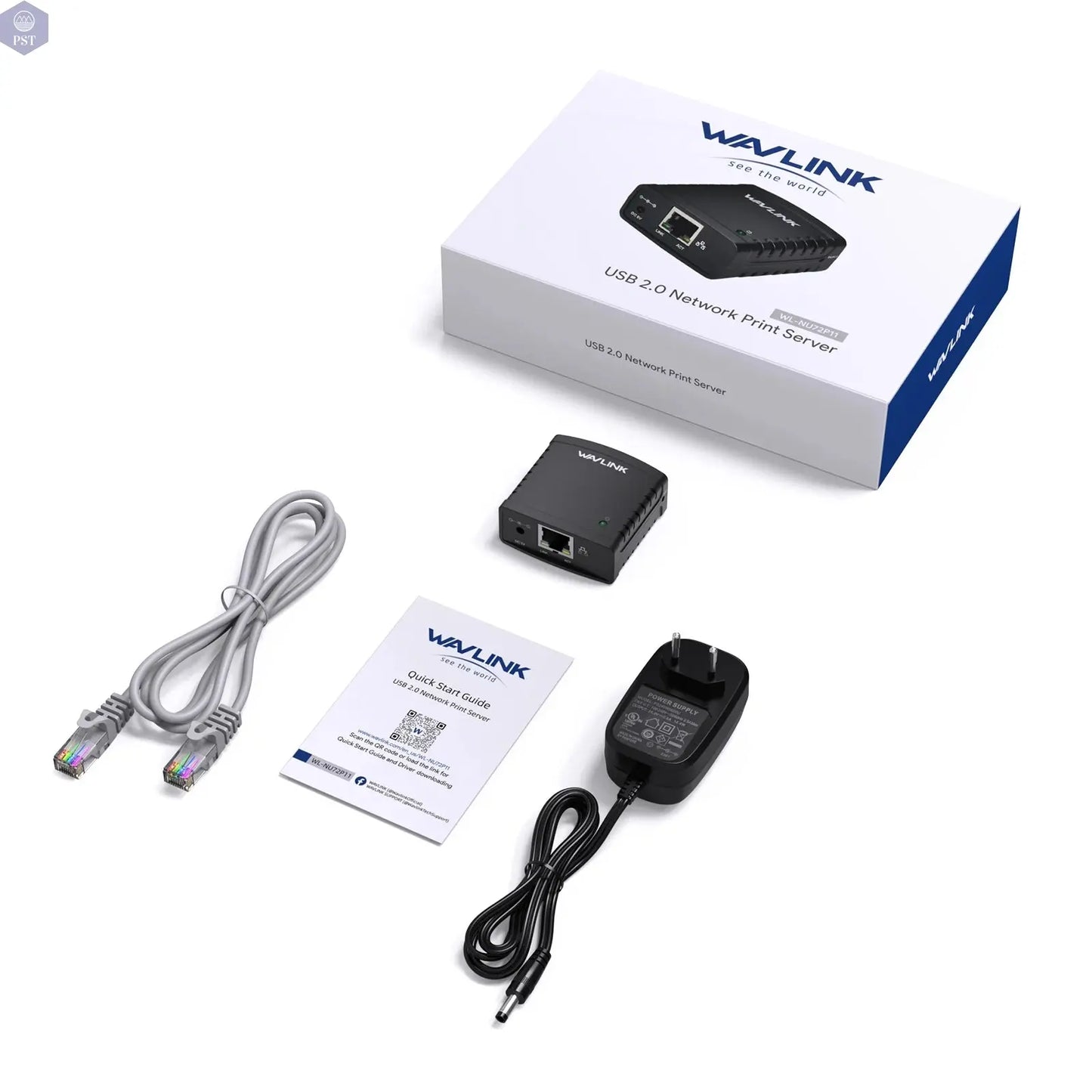 Wavlink USB 2,0 LRP Teilen ein LAN Ethernet Vernetzung Drucker Power Adapter USB HUB 100Mbps netzwerk druck server UNS  Electronics     PST PS Tradings
