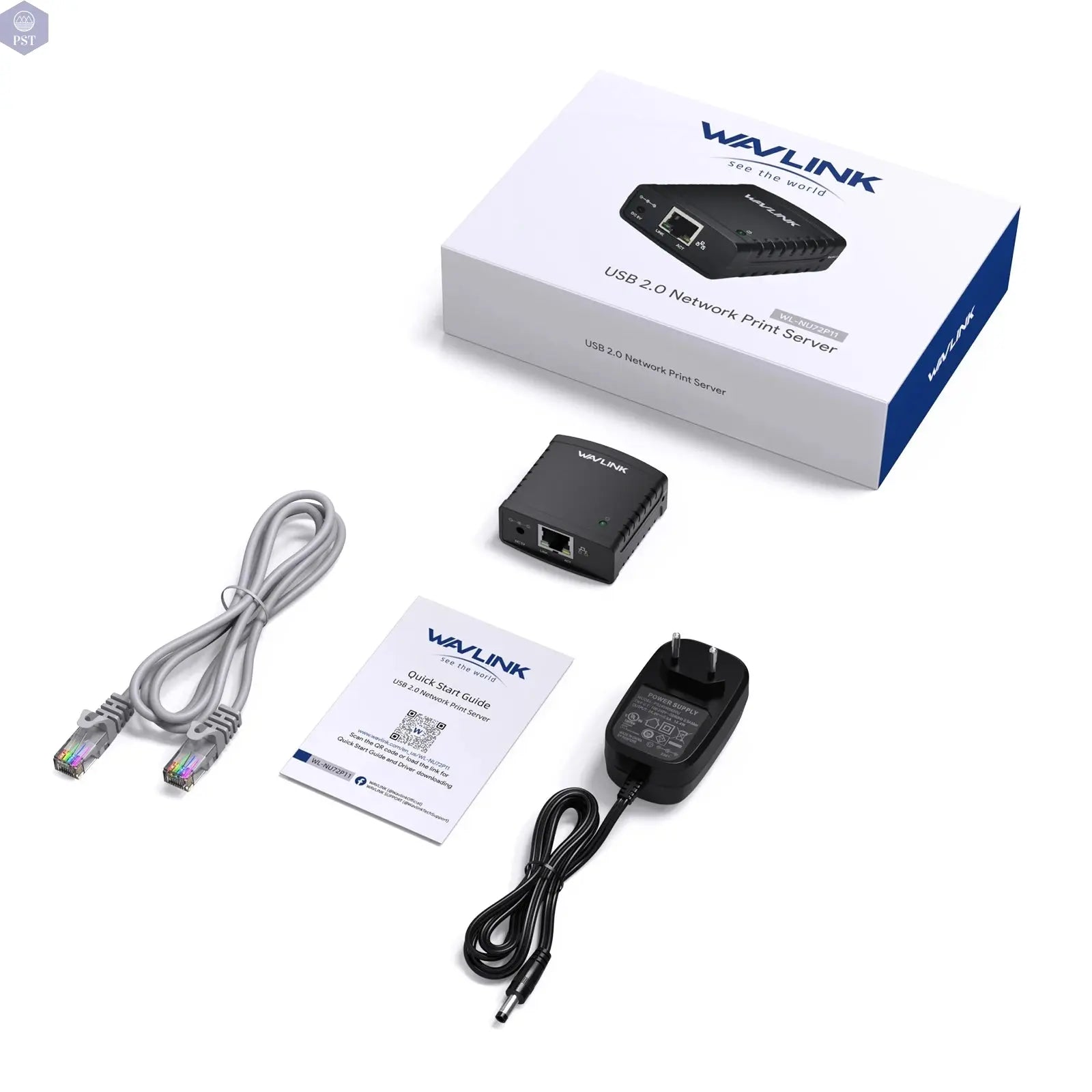 Wavlink USB 2,0 LRP Teilen ein LAN Ethernet Vernetzung Drucker Power Adapter USB HUB 100Mbps netzwerk druck server UNS  Electronics     PST PS Tradings