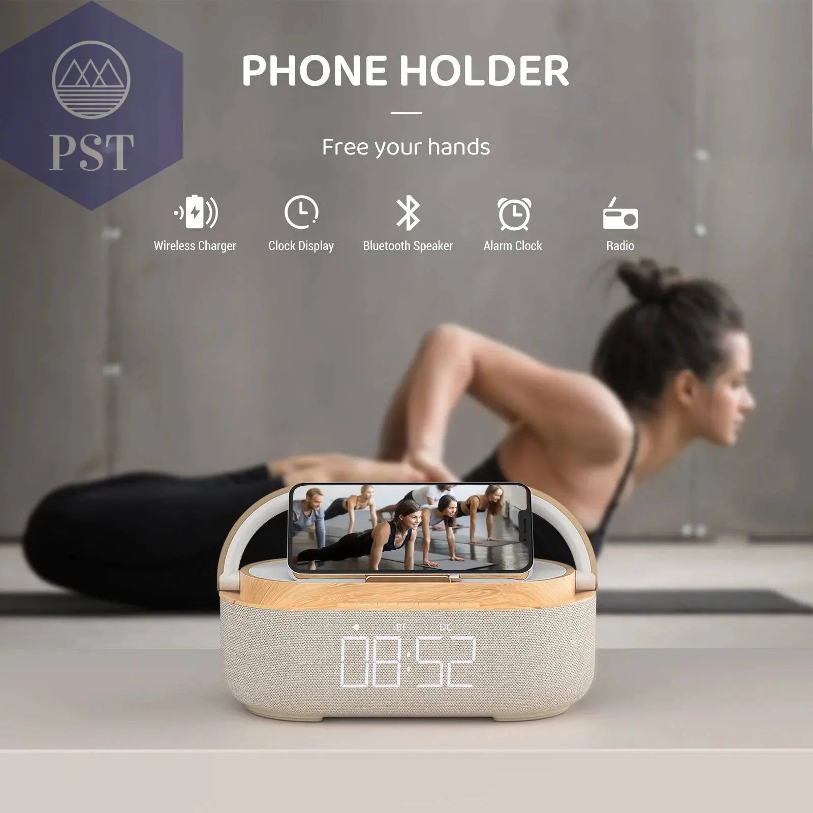 Wireless Fast Charge Digital Alarm Clock Bluetooth Speaker Snooze LED Display Bedroom Light Wireless Speaker Charging Stationr - Property & Safety Tradings