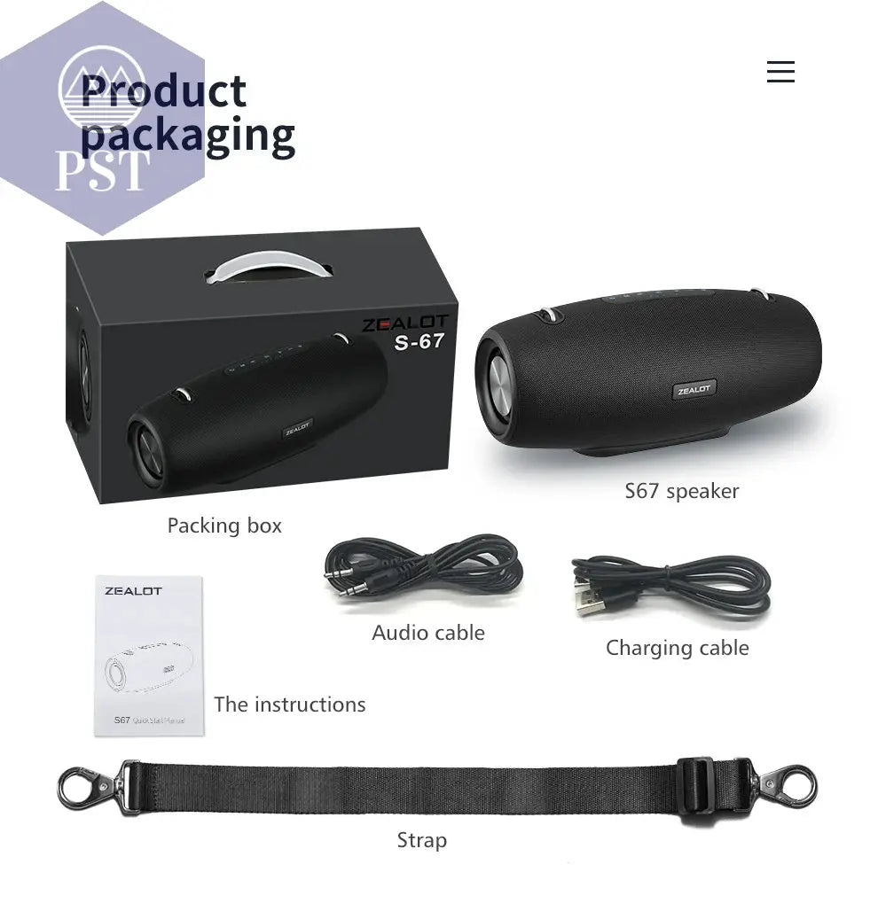 ZEALOT S67 60W Lautsprecher PST PS Tradings Bluetooth Bluetooth
