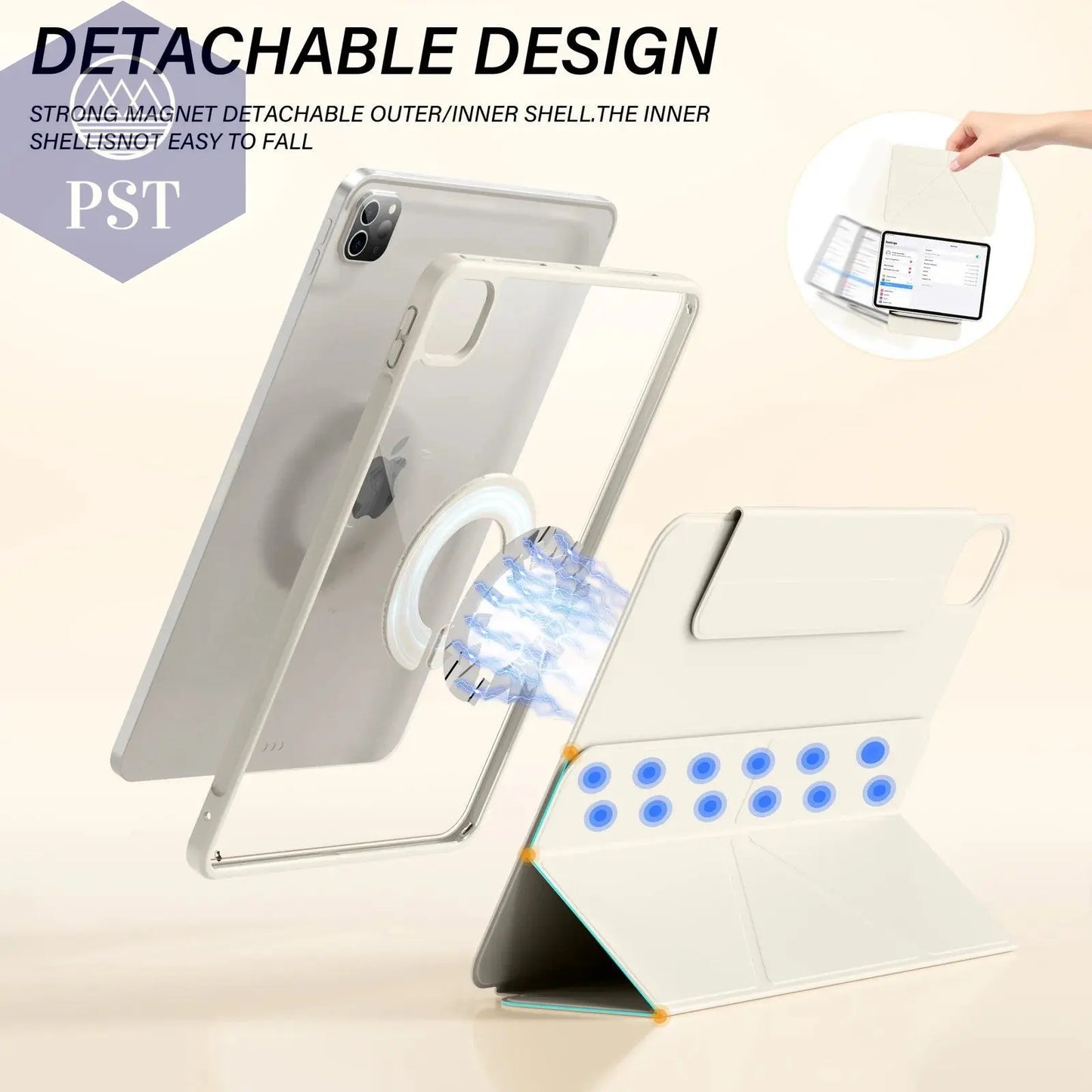 ZOYU Case iPad 10 Air 11 4/5 10.9 Pro 11 13 2024  Detachable Y-Shaped Folding, iPad 10.2 7/8/9th Gen Rotate 360°Detachable Cover - PST PS Tradings